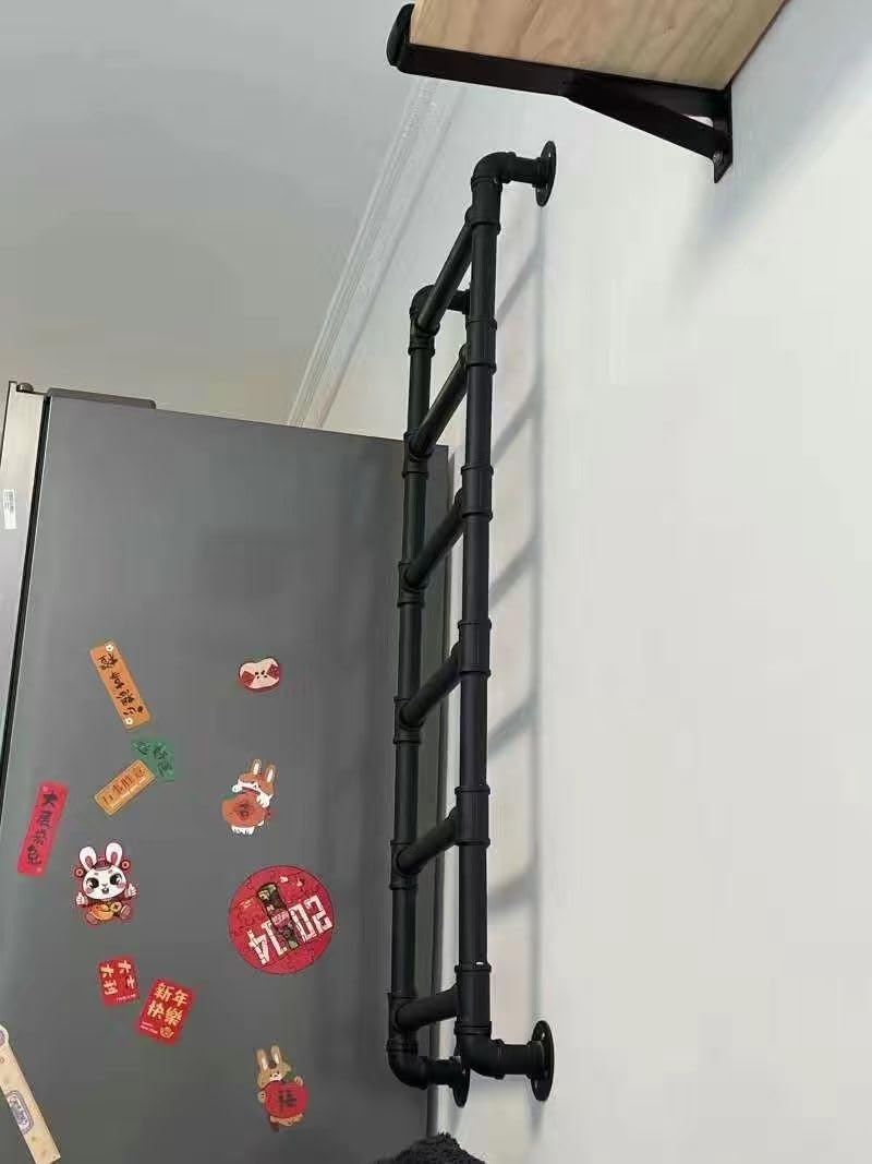 Hochbett Leiter Metall-Leiter Für Fensterflucht, Wandmontierte Hochbett-Etagenleiter 0.8 1 1.2 1.6 1.9 2 2.5 M Ausstiegstreppe Leiter Für Wohnmobil Wohnwagen Wohnmobil Interieur, Belastung 200kg Klett