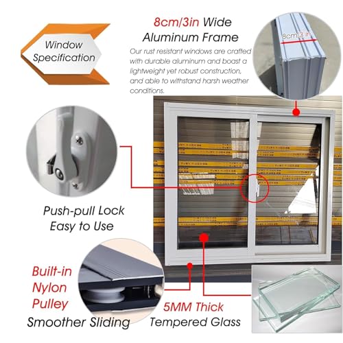 Ventanas de vidrio para sótanos y cocinas de restaurante con aluminio blanco grande 3