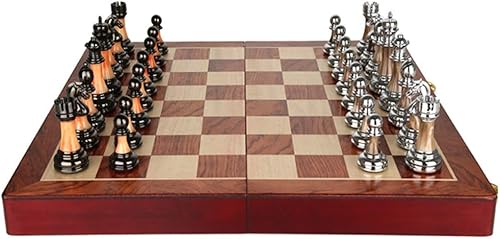 Miniatura 7 de KHUY Juego de ajedrez de madera plegable para adultos, único, juego de ajedrez internacional con tablero de ajedrez y piezas de ajedrez clásicas