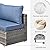 HOOOWOOO Patio Outdoor Furniture Sectional Couch Set,5 Piece Wicker Weather Resistant Conversation Set,Modern Corner Modular L Shaped Sofa Set with Table for Yard Seating and Lying(Denim Blue)