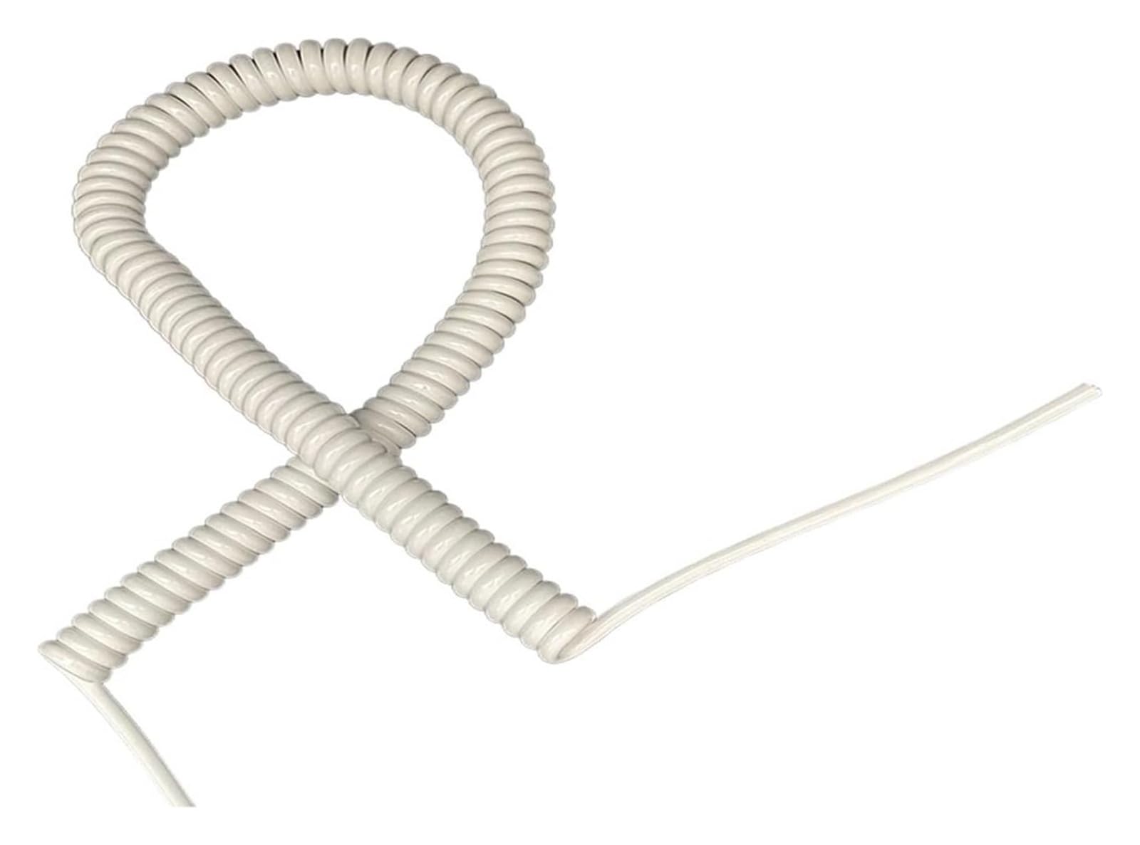 Kabel telefoniczny Przewód spiralny spiralny spiralny, elastyczny, 4-żyłowy, 24AWG, 0,2 mm2, biały, sygnałowy, sprężynowy, o wysokiej elastyczności(Stretch 2 Meter)