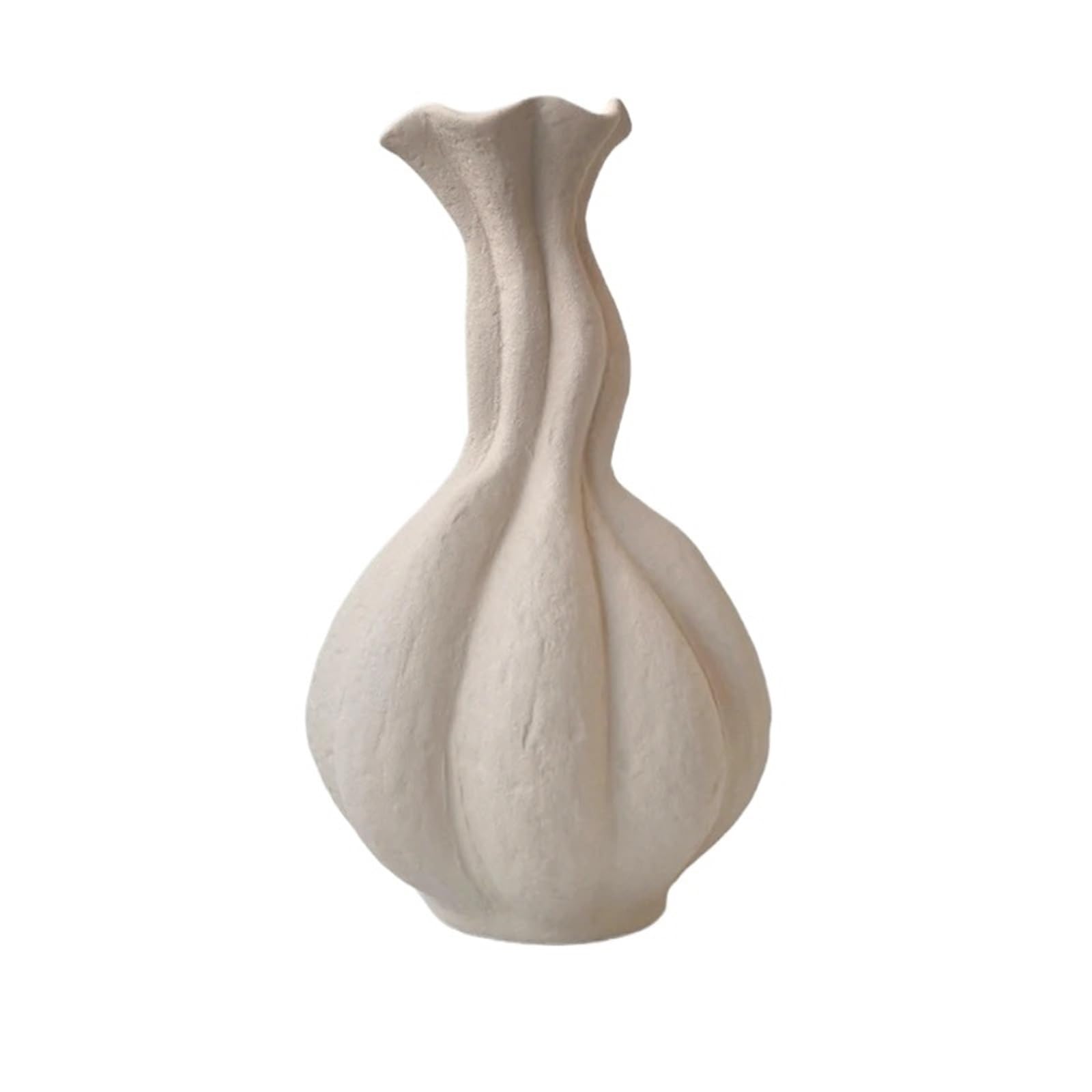 Vase en céramique blanche idéal sur une console TV ou un buffet de salon moderne