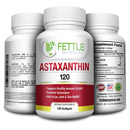 Astaxanthin 120 Softgels 10mg Supplement Strong Carotenoid Antioxidant Helps Optimal Immune Response Skin Health Reduced Eye Fatigue and Joint Pain by Fettle Botanical Astaxanthin 120 Softgels 10mg Supplement Strong Carotenoid Antioxidant Helps Optimal Immune Response Skin Health Reduced Eye Fatigue and Joint Pain by Fettle Botanical