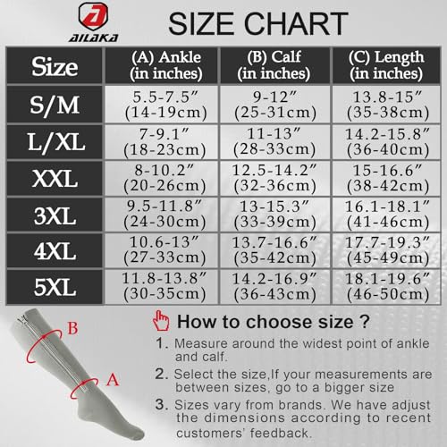 Image of Ailaka Medical 15-20 mmHg Zipper Compression Socks Women Men