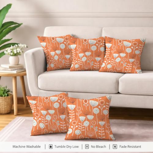 Image of STITCHNEST 'Little Meadow Series' Cushion Cover | Set of 5 | Floral Cushion Cover 16 inch x 16 inch