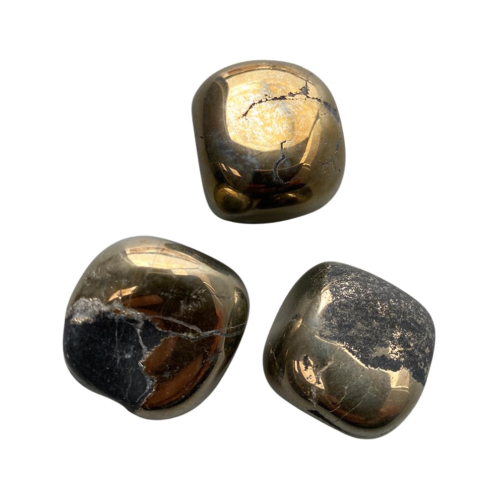VIE Tumbled Crystals, Pack of 12, Pyrite
