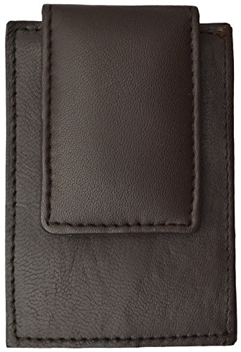 Leather Money Clip & Credit Card Holder - Style 1010R Brown