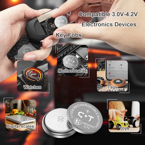 Kit 4 Pilas Recargables LIR2032H 3.7V con Cargador 4 Puertos miniatura 5