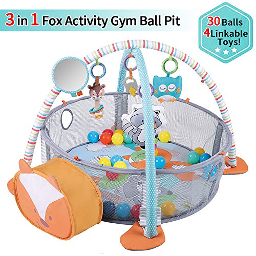 WYSWYG Stimulating Baby Play Mat - 3 in 1 Baby Gym with 4