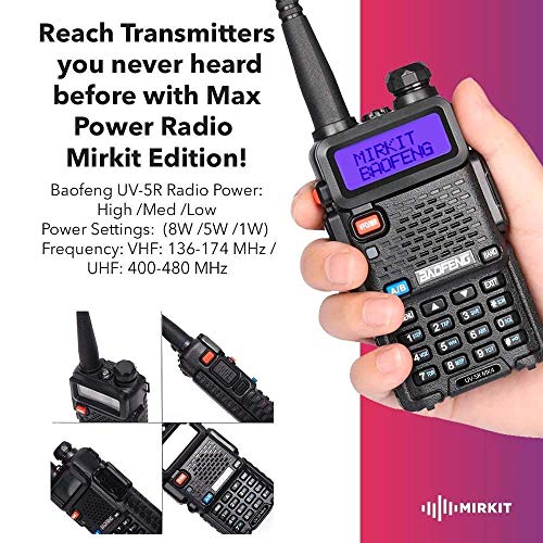 Extended Ham Radio Handheld Starter Kit Mirkit Baofeng Radio UV-5R MK4 8 Watt MP Max Power with 3800 mAh, Handheld Mic, Baofeng Programming Cable and Software - Extra Pack - Thumbnail 5