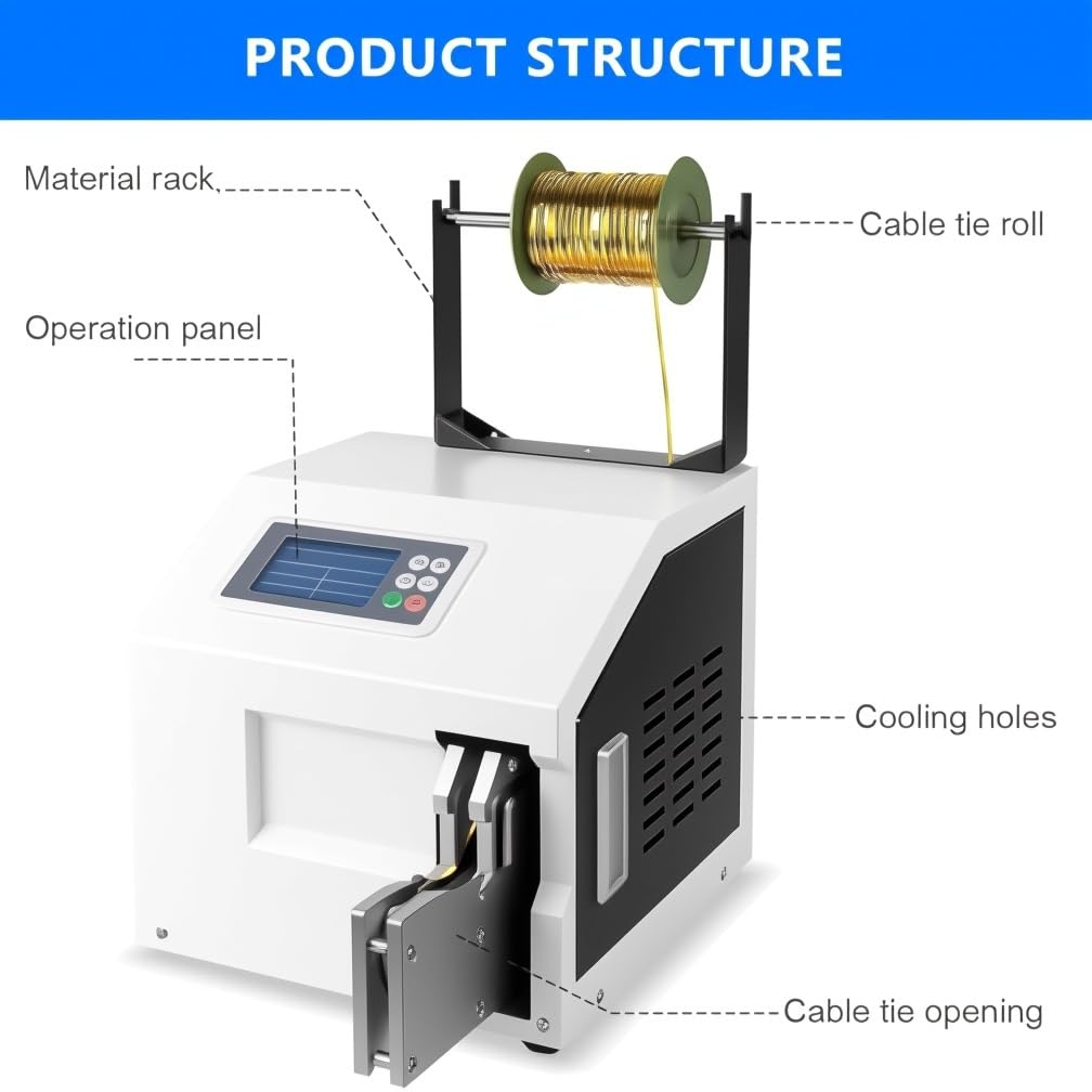 Machine à nouer automatique à torsion, machine à sceller les fils réglables avec affichage numérique, idéale pour l'emballage alimentaire, la boulangerie, les collations et les sacs d'artisanat