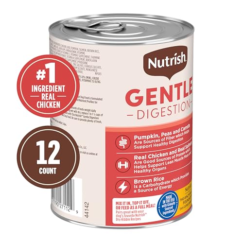 Image of Nutrish Gentle Digestion Premium Pate Wet Dog Food,Real Chicken,Pumpkin & Salmon Recipe,13 oz. Can,(Rachael Ray),(Pack of 24)