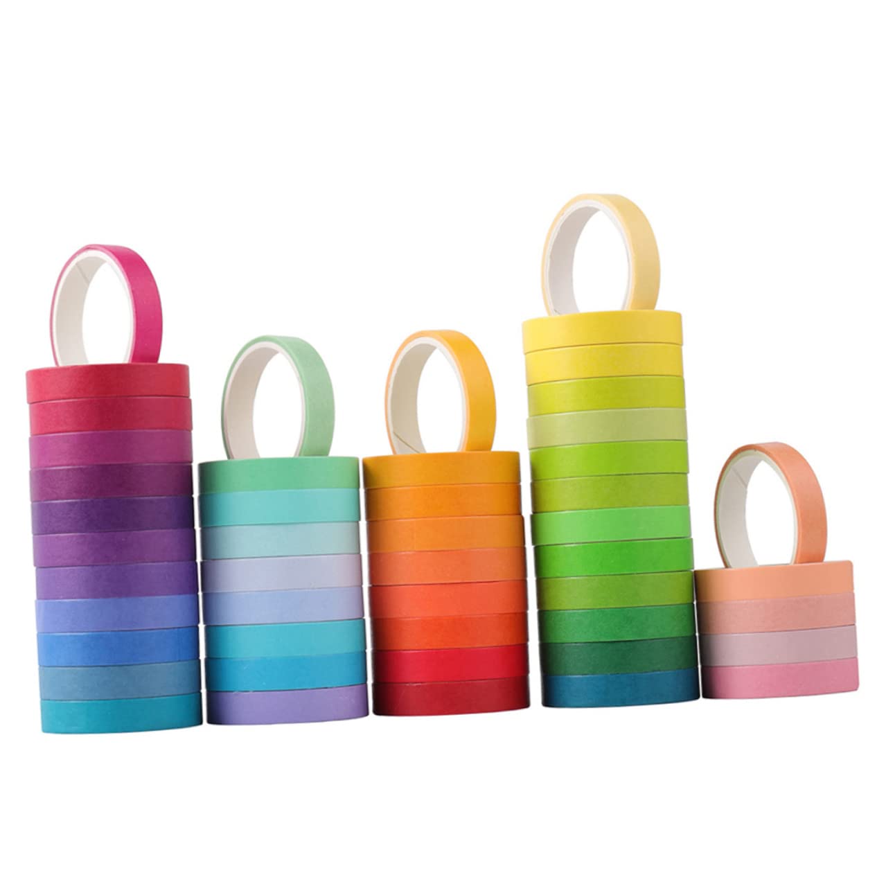 jojofuny 240 Rouleaux Rubans Washi Arc Ciel Ruban Adhésif DIY pour Scrapbooking Journal Planificateur Décoration Polyvalente