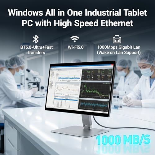 HEIGAOLAPC Panel PC Táctil Industrial Computadora Panel Industrial 15.6", Win11 Fanless Ordenador Todo en Uno con Soporte Giratorio N5095 8GB RAM 128GB ROM, 1920x1080 IPS, USB3.0, HDMI, Type-C, RS232 - imagen 6