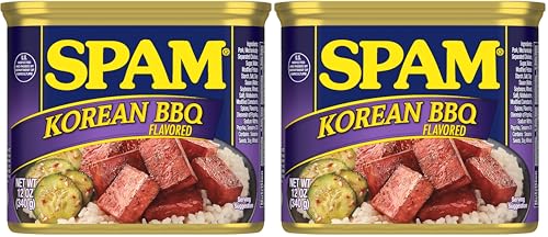 SPAM Korean BBQ Flavored, Shelf Stable Canned Meat, 12 Oz Can (Pack of 2)