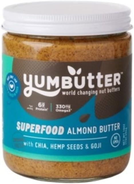 Yumbutter Nut and Seed Butter, 16 oz. Jar - Superfood Almond Butter