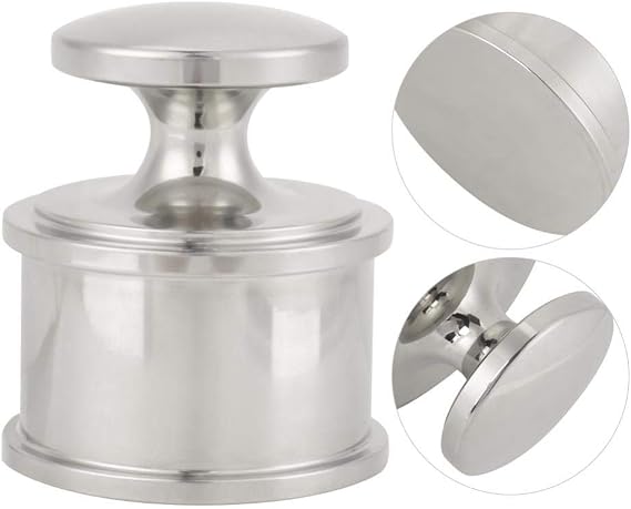 Leather Press Tools Metal Paperweight, Stainless Steel Durable Heavy Weight Silver Leather Pressed Leather Press, for Home