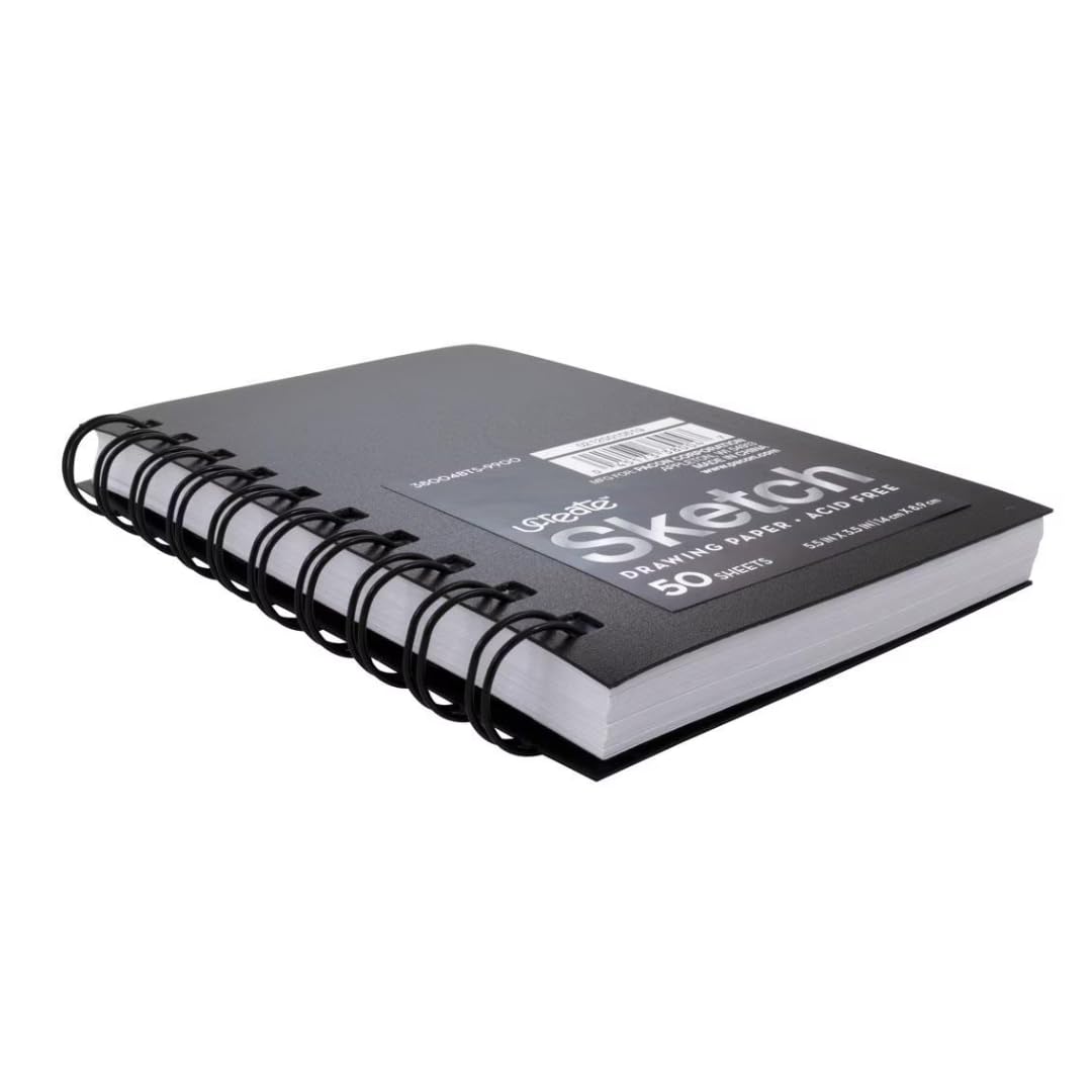 UCREATE Mini carnet de croquis avec couverture en polyester, poids lourd, 14 x 8,9 cm, 50 feuilles, 24 carnets de croquis