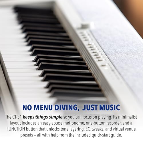 Image of Casio Casiotone CT-S1 - 61-Key Touch-Sensitive Retro Keyboard | Sleek, Portable Design for Beginners to Pros | Stereo Grand Piano + 60 AiX Tones | USB-MIDI Connectivity | Black