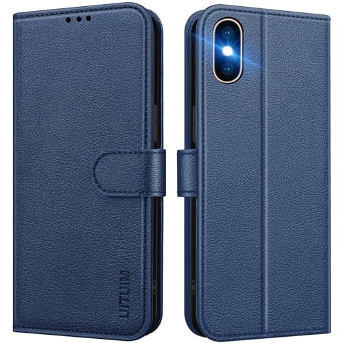UITUIM Coque pour iPhone X/iPhone XS, Coque Etui Portefeuille Cuir avec Rabat Porte Carte Clapet...