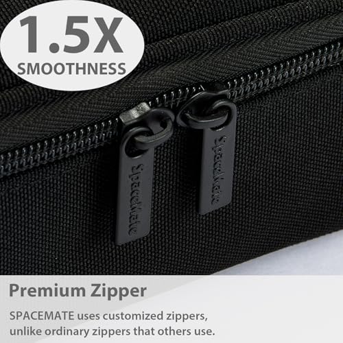 Image of SPACEMATE Pencil Case Pouch Box Bag School Supplies Girls Boys Kids, Cute Preppy Stuff Large Big Capacity Aesthetic Pen Organizer, Back to College Stationary, Coal Black, Standard Stlye, 1800ml