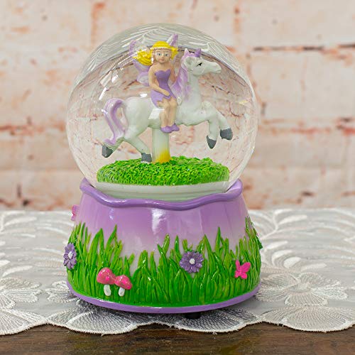 Purple Fairy And Unicorn Rotating Figurine 100Mm Water Globe Plays Tune You Are My Sunshine #TOP1