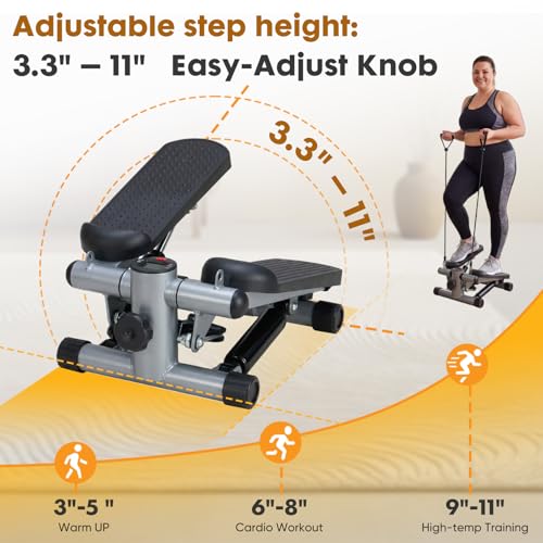 Image of NEWBULIG Mini Stepper for Exercise at Home Stair Step Machine for Indoor Fitness Portable Home Gym Stepper for Full Body Workout 300lb Weight Capacity