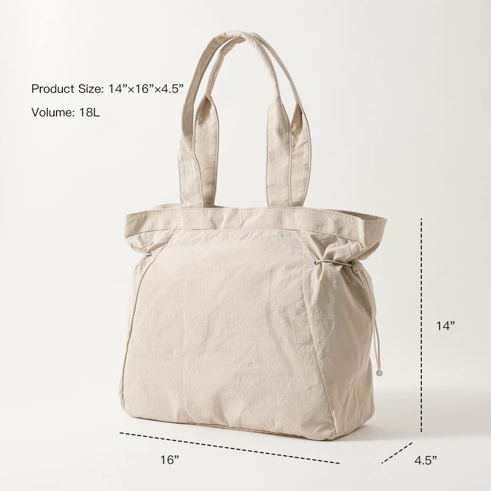 VAKAER - Bolsa de mano para mujer, bolsa de compras con cincha lateral, 18 litros, bolso hobo grande, bolso de hombro ligero para trabajo, entrenamiento, viajes