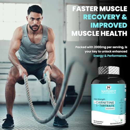 NATURYZ Triple Strength L-Carnitine L-Tartrate 2000MG Converts Fat into Energy | Cellular Energy & Endurance | Athletic Performance | Cutting Supplement - 60 Tablets 5 517JMvDRGwL