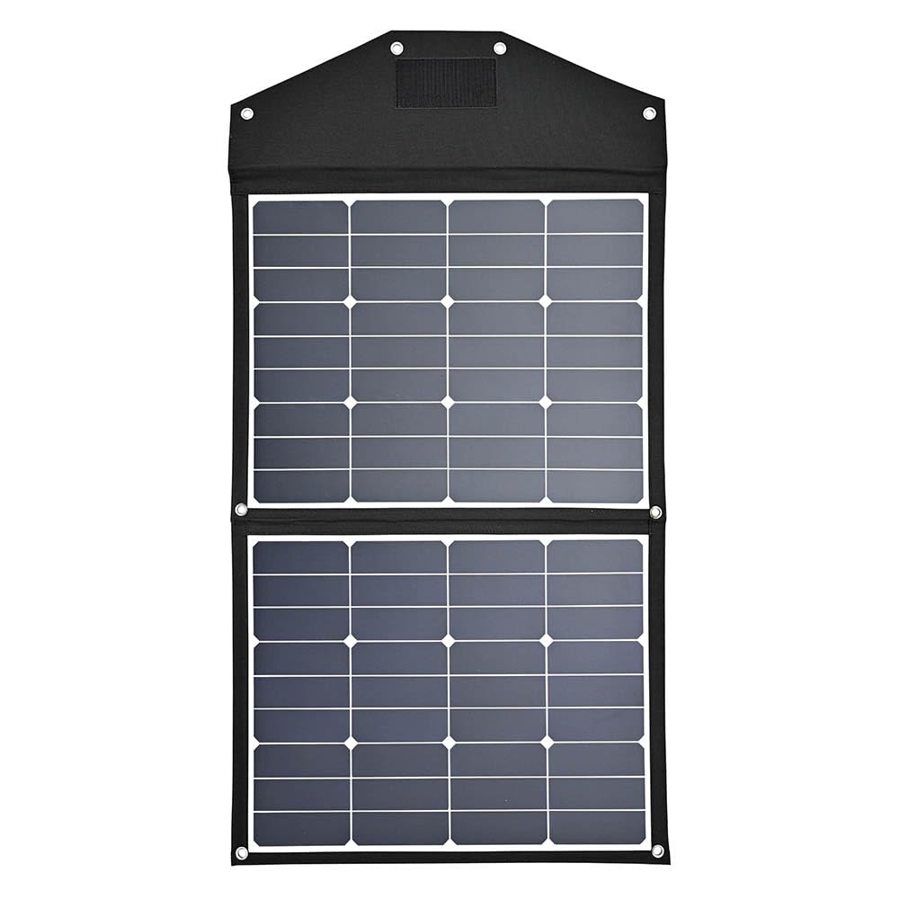 90W Faltbares Solarpanel, 56x44x1,5cm, Grau, mit 3m Kabel und MC4 Stecker, Hohe Effizienz, für Balkonkraftwerk, Wohnmobil, Power Station, Camping und Garten