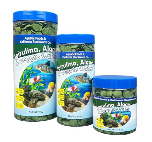 Aquatic Foods Inc. 12mm - 1/2' Small Sinking Wafers of Spirulina, Algae & Veggies for Plecos...