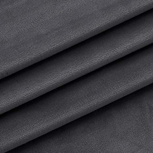 Hcily Blackout Velvet Curtains Gray 63 Inch Thermal Insulated For Bedroom 2 Panels (W52'' X L63'', Grey) #TOP4