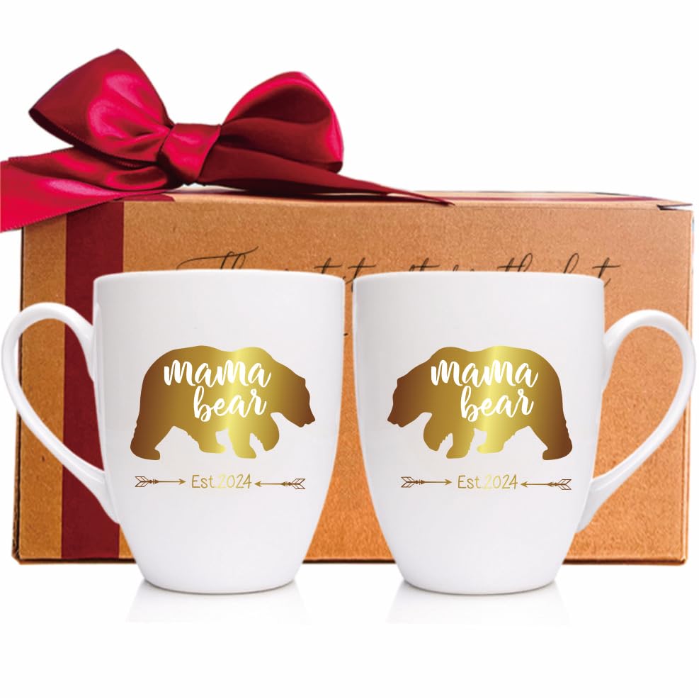 Mama Bear Papa Bear Mug Set of 2, Mama Papa Est 2024, Mama and Papa Gifts, Gift for Parents, New Mama and Papa Bear Coffee Mug Gift, Mama and Papa Bear Mugs for Couples, His and Hers Coffee Mug-M157