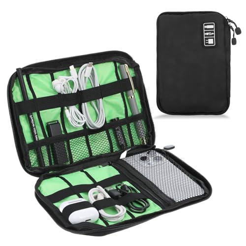 Tucnoeu 2pcs Cord Organizer Bag Travel Cable Organizer Cable Organizers Pouch Portable Tech Organizers Pouch,Travel Case for Cables, Cords, Charger, Phone
