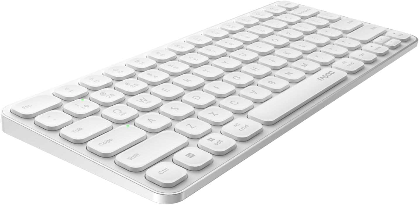 E9050L Multi-Device Wireless Keyboard, Blade-Series 78-Key Ultra-Slim Bluetooth Keyboard, USB-C, Rechargeable, Quiet, Support 4 Devices, Low-Profile, for Windows/Mac/Linux/Chrome, US Layout