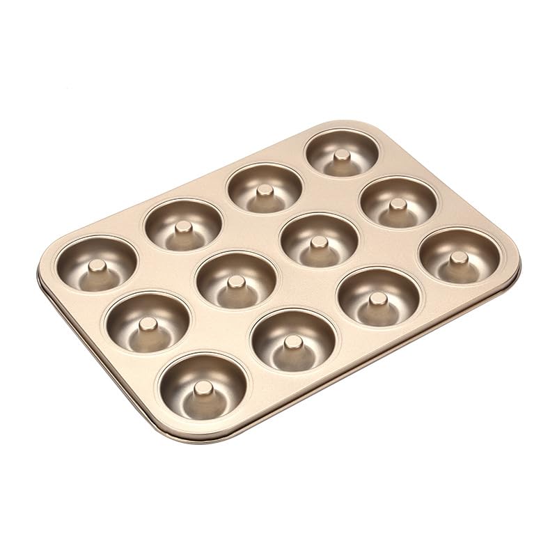 Good Dee'sNonstick Donut Pan for Baking 12 Cavity - Carbon Steel Donut Baking Pan for Muffin, Cake, Dessert & Mini Bagel | Doughnut Bakeware for Oven Baking | Mold Donut Trays Easy Clean & Non-Stick