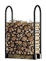 Fire Beauty Firewood Log Rack Adjustable Bracket Kit, Fireplace Wood Storage Holder,Black Powder,Coated Steel, Outdoor and Indoor