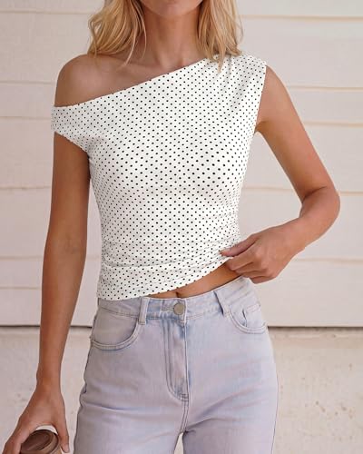 Image of NOLLSOM Spring Tops for Women Trendy Off The Shoulder Top Going Out T Shirts Casual Floral Blouses Summer Outfits 2026
