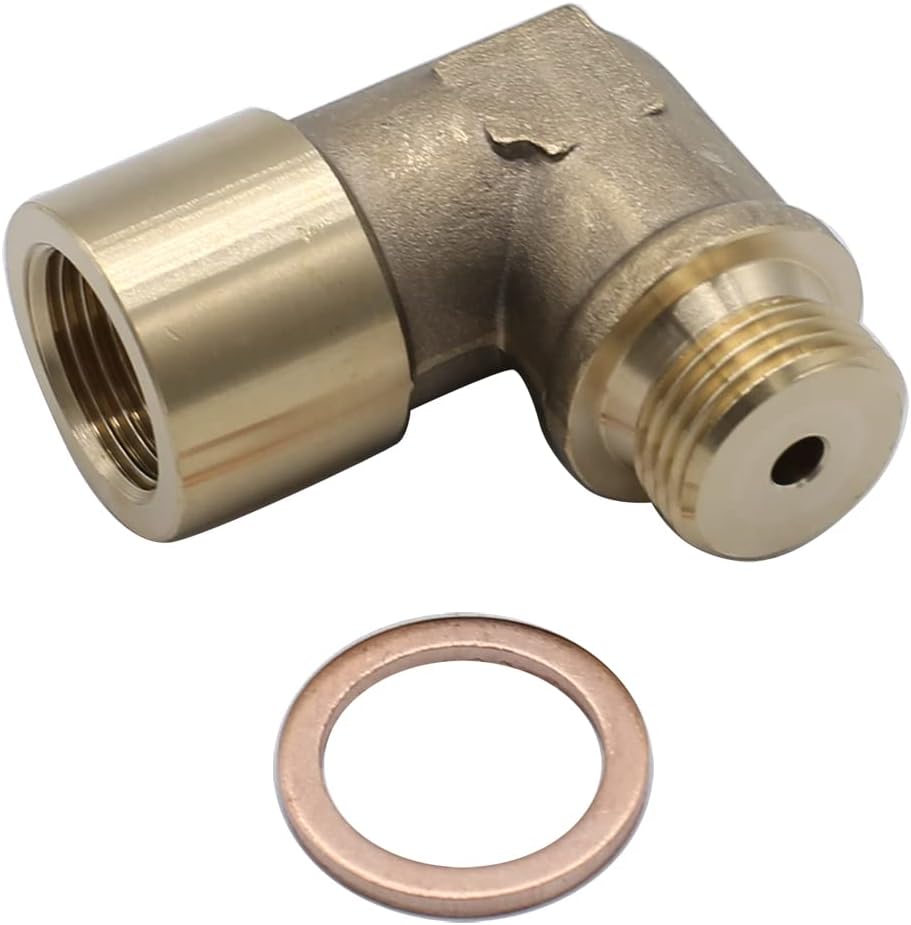 Angle 90ยฐ Lambda O2 Oxygen Sensor Extender M18x1.5 Spacer for decat hydrogen brass