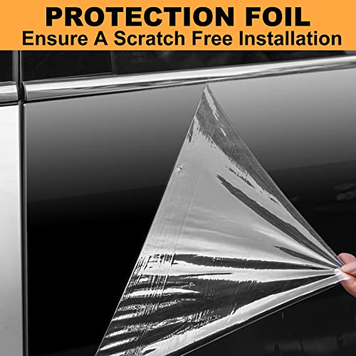 Image of Spurtar Gloss Black Vinyl Wrap for Cars 1ft X 5ft Self-Adhesive Film | Glossy Black Car Wrap, Automotive Vinyl, Black Sticker, for Cars Motorcycle, DIY Detailing Paper, Decal Sheet 30.5 X 152cm