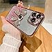 Fycyko for iPhone 14 Pro Case Women Cute Bowknot Glitter Rhinestone Bling Plating Luxury Women Girl Phone Case,Shine Diamond for iPhone 14 Pro Protective Cover,Clear Gradient Pink
