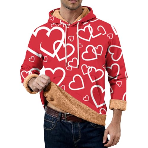 Sudaderas con capucha hombres ropa cómoda informal estampado corazón rosa talla M