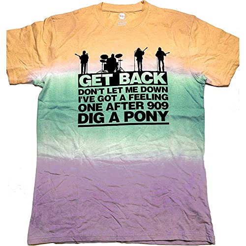 Rock Off The Beatles Get Back Gradient Officiel T-Shirt Hommes Unisexe - Les Beatles, Paul McCartney, John Lennon, RIngo Starr, George Harrison Rock Off The Beatles Get Back Gradient Officiel T-Shirt Hommes Unisexe