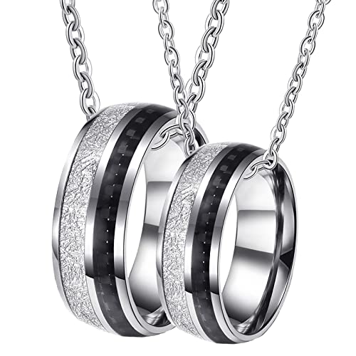 Pendentif de Collier en Acier Inoxydable Noir gothique pour couples et filles