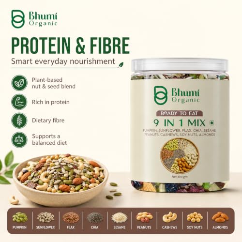 Bhumi Organic Store Bhumi Organic 9 in 1 Snack Mix 300g - Image 7
