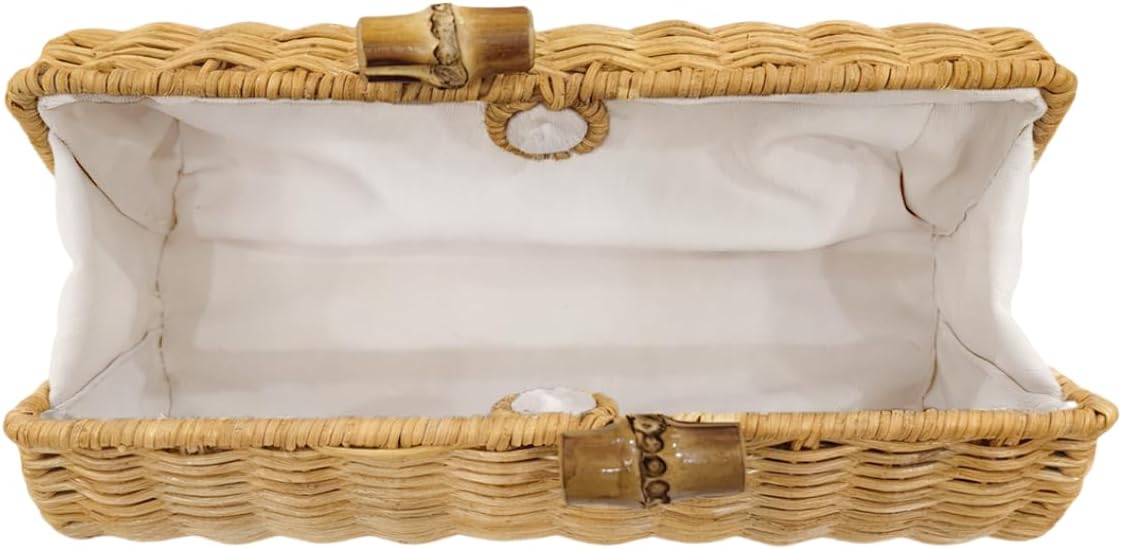 UMREN Hand-woven Shell Shaped Rattan Clutch Bag Summer Straw Clutch Purse Beach Wicker Handbags for Women Vacation Travel Bag Brown 2