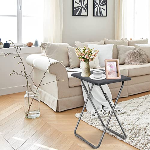 Image of Garden 4 you Folding TV Tray Table TV Dinner Trays Tables for Eating,Stable Tv Trays Table 25In, Folding Tray Side Table, Foldable Snack Tables for Bed & Sofa, 15 x 18.9 x 26 in (Grey,2PC)