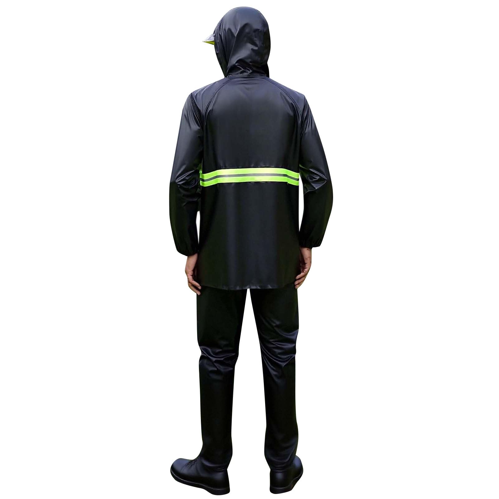 Regenanzug Herren Wasserdicht 2 Stück Regenjacke Mit Regenhose Fahrrad Reflektierender Regenbekleidung Reflektierend Regenkombi Atmungsaktiver Leichter Regenmantel Mit Kapuze