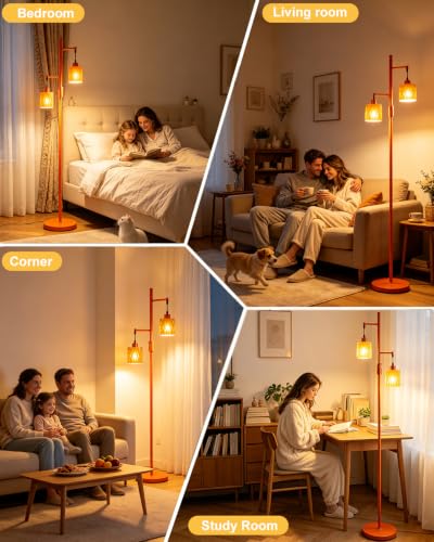 Image of Lightdot Globe Floor Lamp with LED Bulbs Included, Dimmable Floor Lamps,Unique Modern Standing Tall Lamp for Bedroom Living Room /Sofa Beside /Corner Decor-Gold
