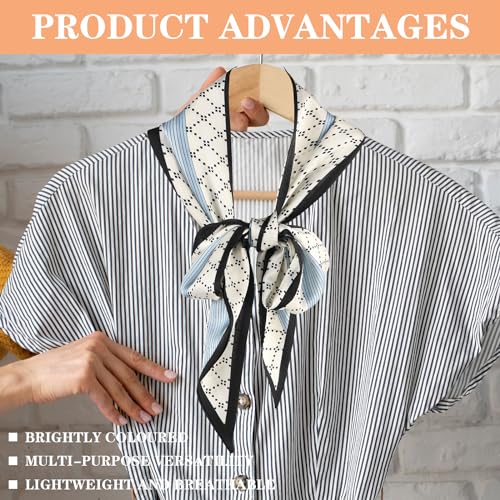 Giantree Satin Scarf for Women, 55.11"x5.12" Printed Double Layer Headscarf Beveled Small Scarf Beach Head Wraps4